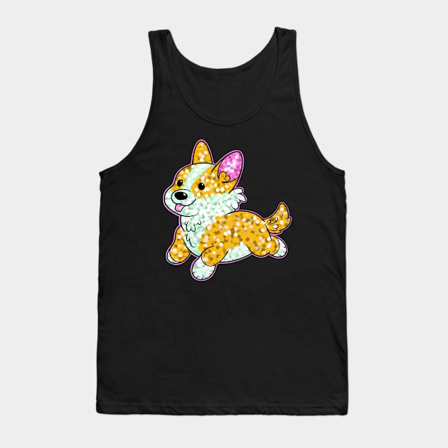 Cute Glitter Corgi Tank Top by IhateDumplings